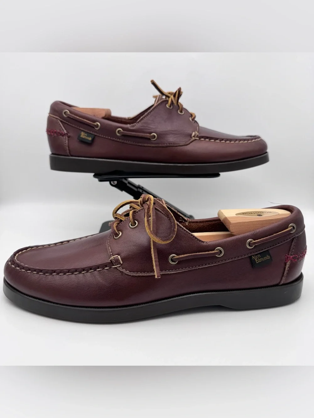 Allen Edmonds Center Fielder Brown Leather Moccasin Boat Shoes Men's Size 11 D